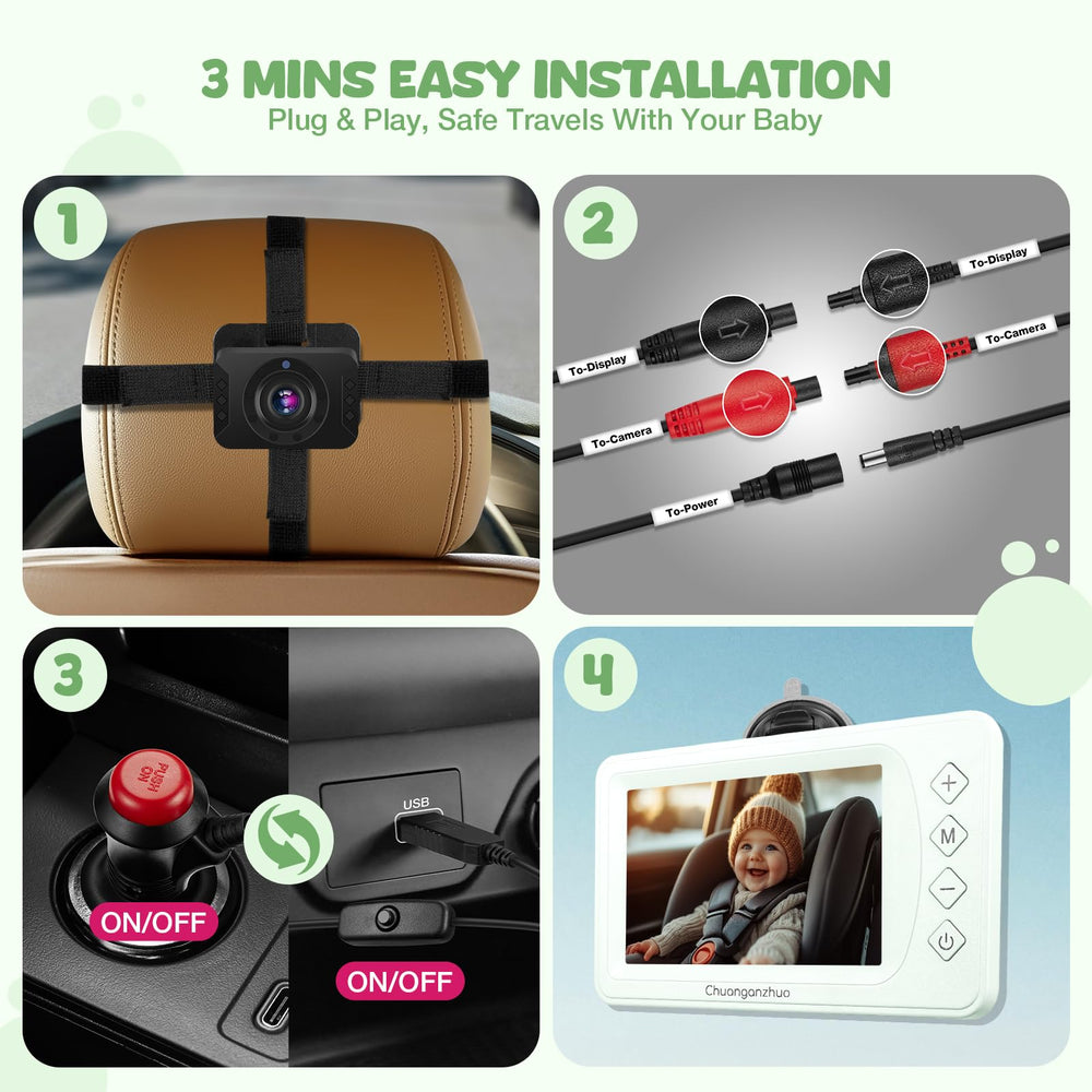 Chuanganzhuo backseat-view monitor provides real-time baby status.