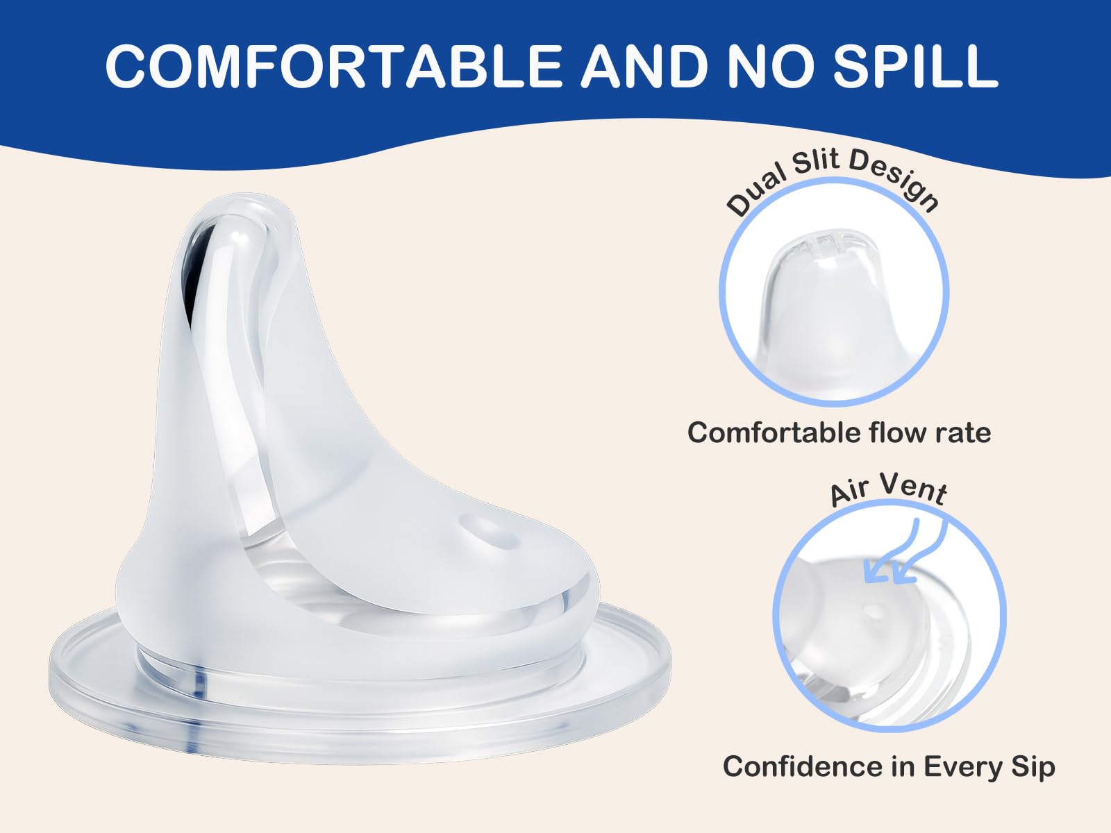 CHUBBIEE BPA-free silicone spout ensures safe materials for babies.