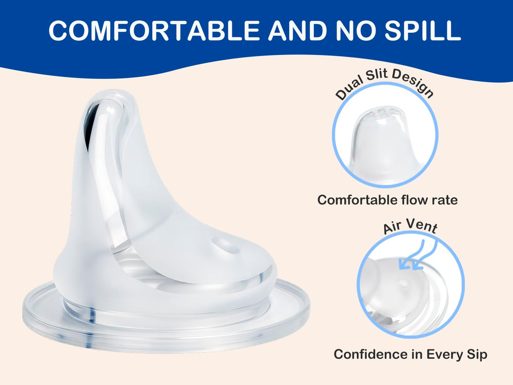 CHUBBIEE BPA-free silicone spout ensures safe materials for babies.