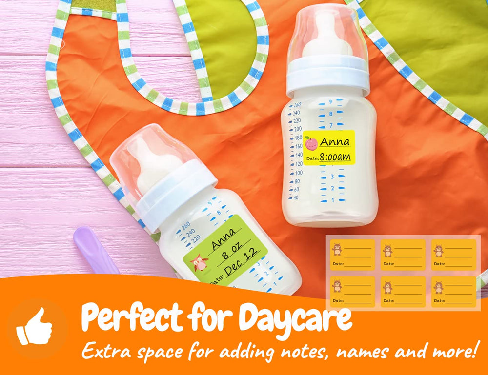 CHUBBIEE write-on labels for baby bottles ideal for daycare dating