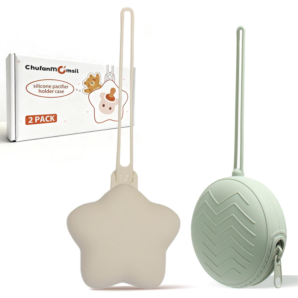 ChufanMomsil pacifier holder khaki for portable, hygienic pacifier storage.