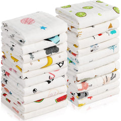 Chumia 20-pack muslin burp cloths, soft and absorbent for daily messes