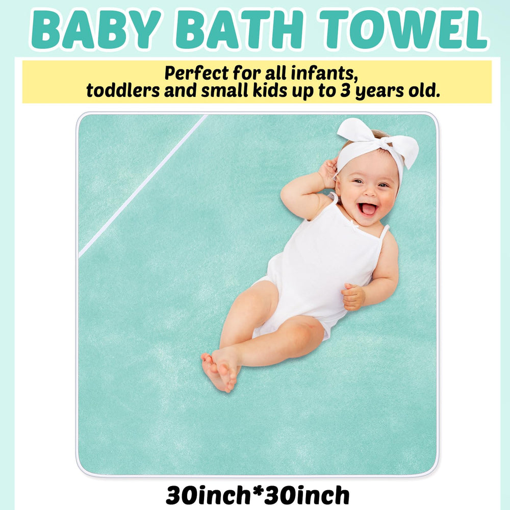 Chumia 30x30 inch towel designed for infants and toddlers during bath time.