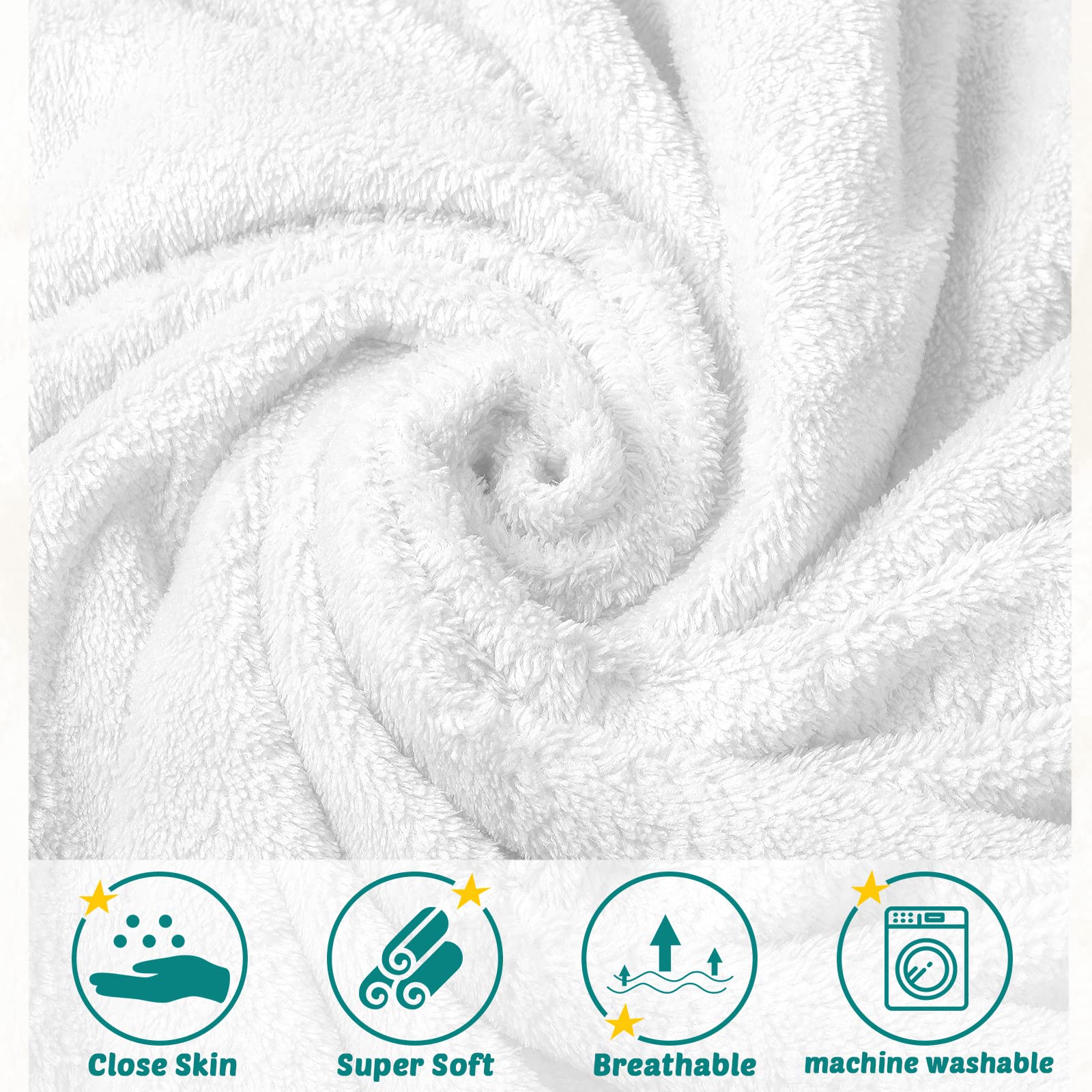 Chumia 30x30 white hooded towel folded, ideal for gifting and everyday use