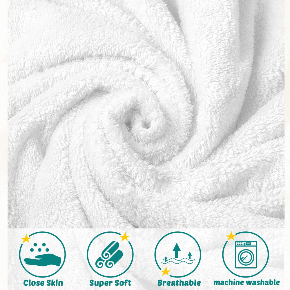 Chumia 30x30 white hooded towel folded, ideal for gifting and everyday use