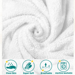 Chumia 30x30 white hooded towel folded, ideal for gifting and everyday use