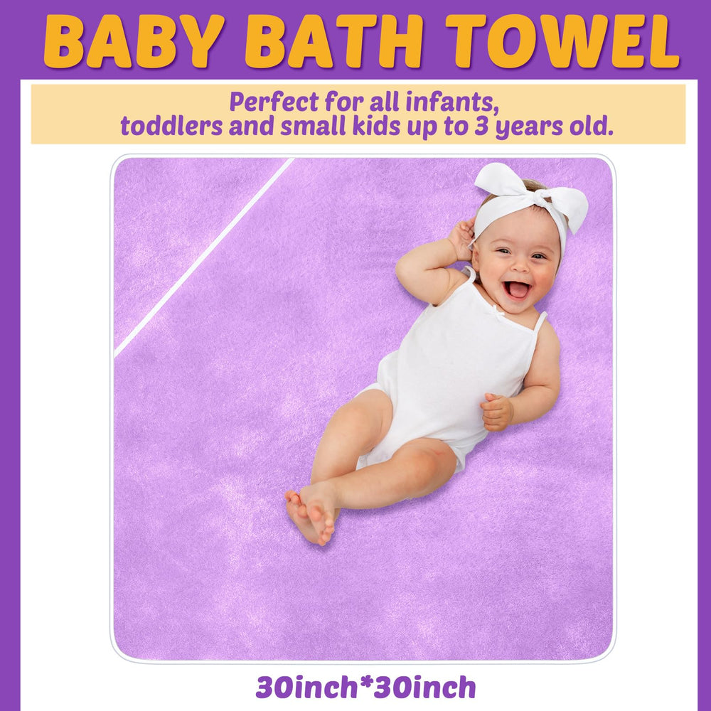 Chumia 6-pack baby towels, 30x30 inches, soft and absorbent for newborns.