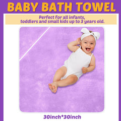 Chumia 6-pack baby towels, 30x30 inches, soft and absorbent for newborns.