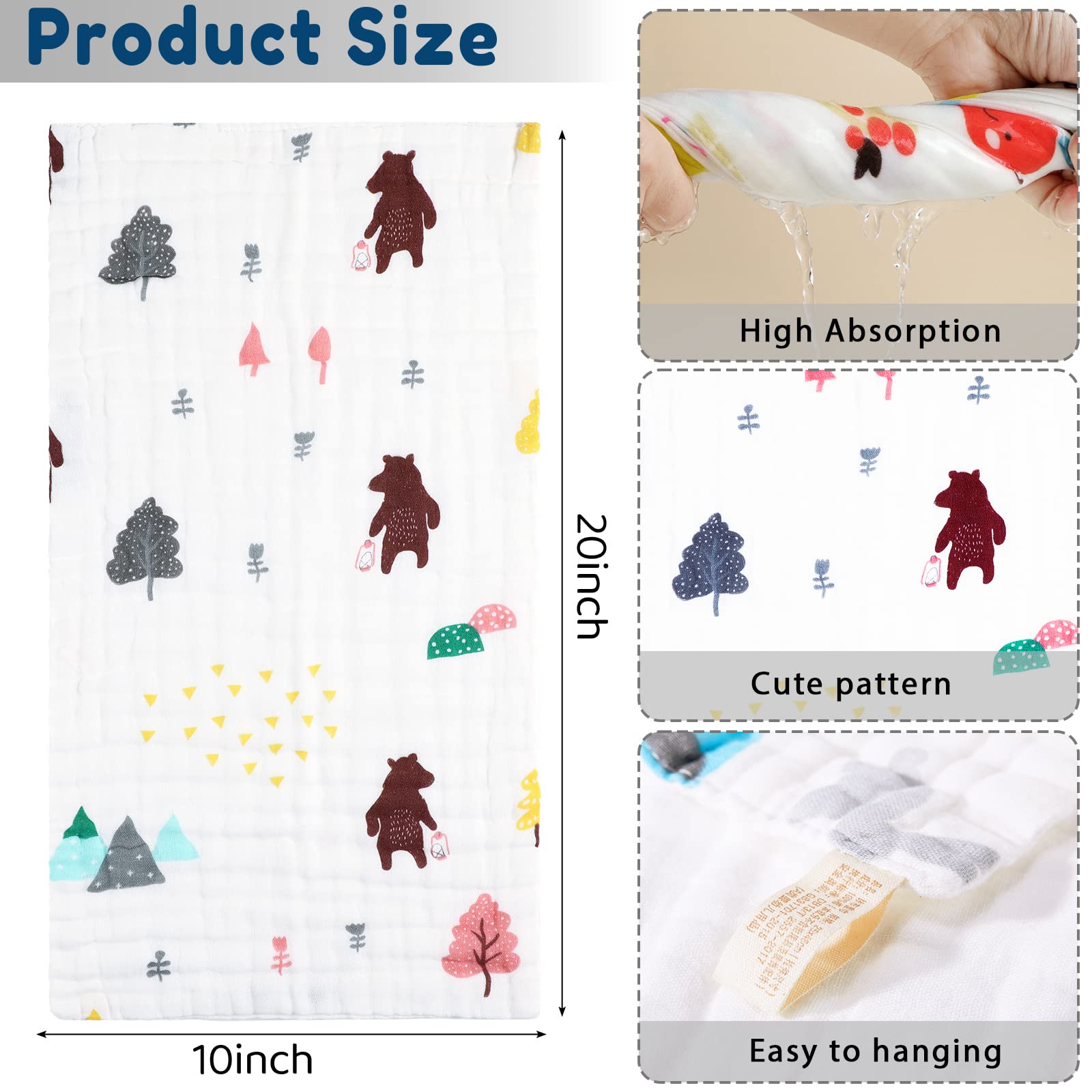 Chumia six-layer burp cloths offering extra absorption for spills