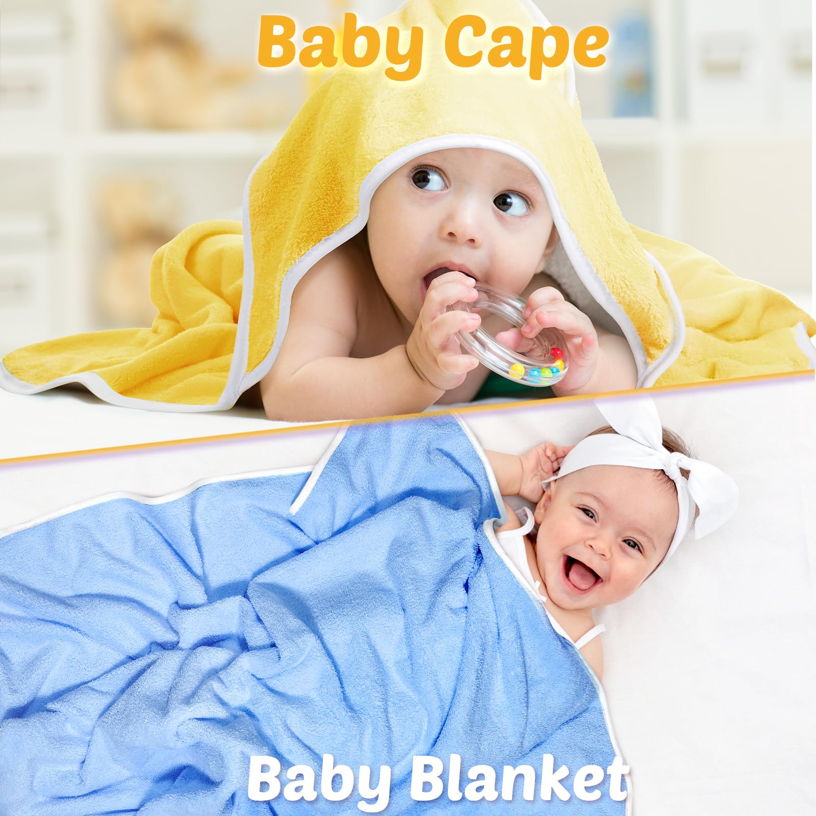 Chumia baby towel drying head and body with hood for cozy routine.