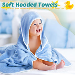 Chumia blue hooded bath towel dries quickly and stays plush.