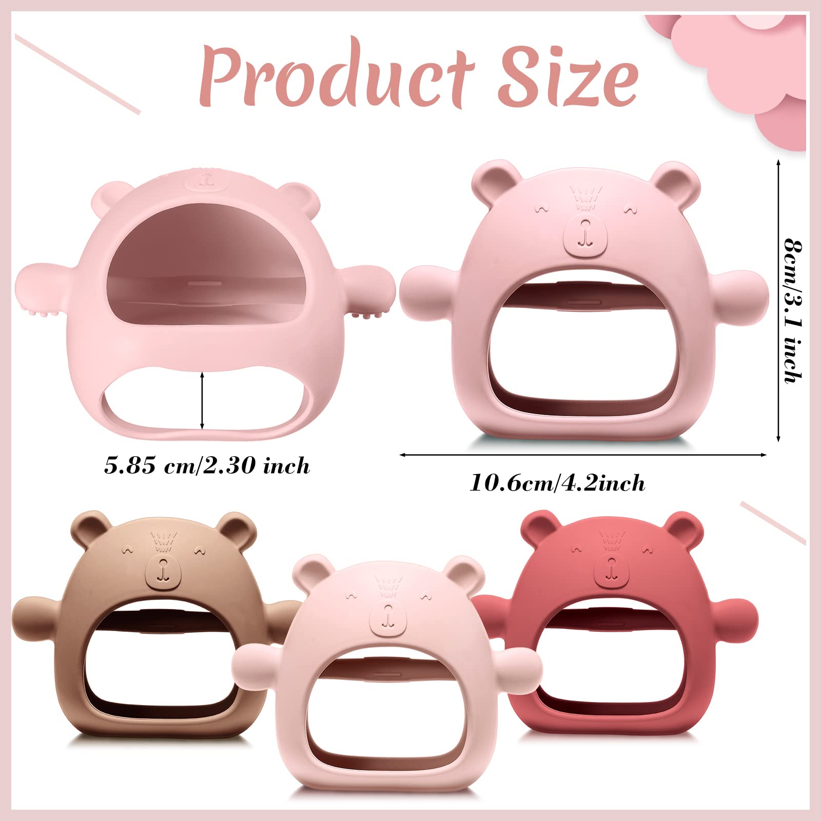Chumia wrist teether red color provides safe chew toy for on-the-go soothing.