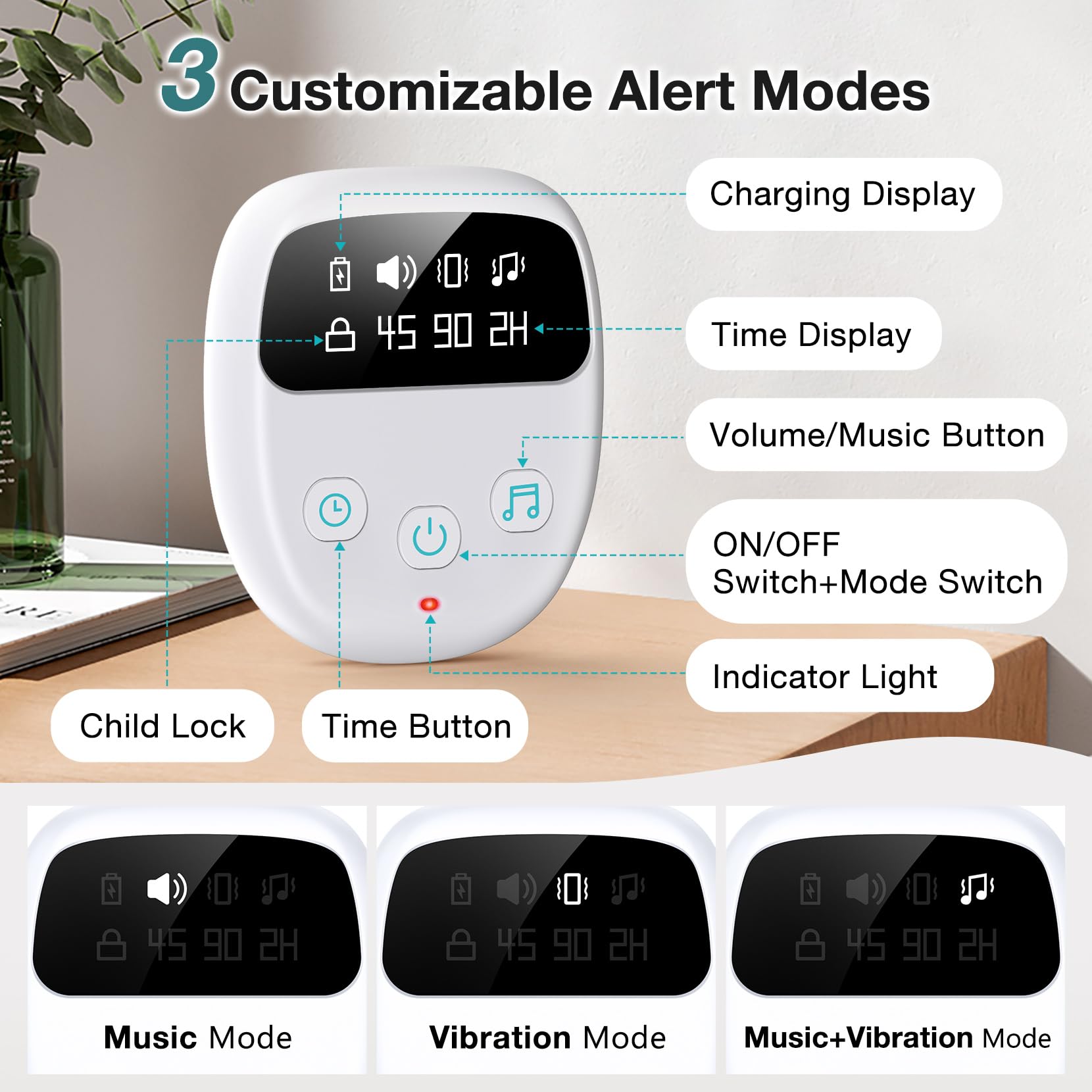 Chumoasis magnetic charging cable powers the sensor and receiver.