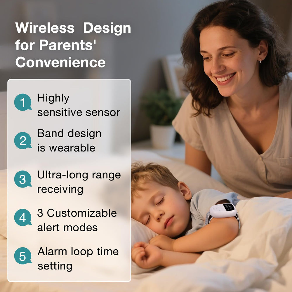 Chumoasis wireless receiver with wristband delivers real-time alerts to child and parent