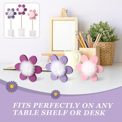 Chunful purple daisy nursery decoration adds color to shelves and desks