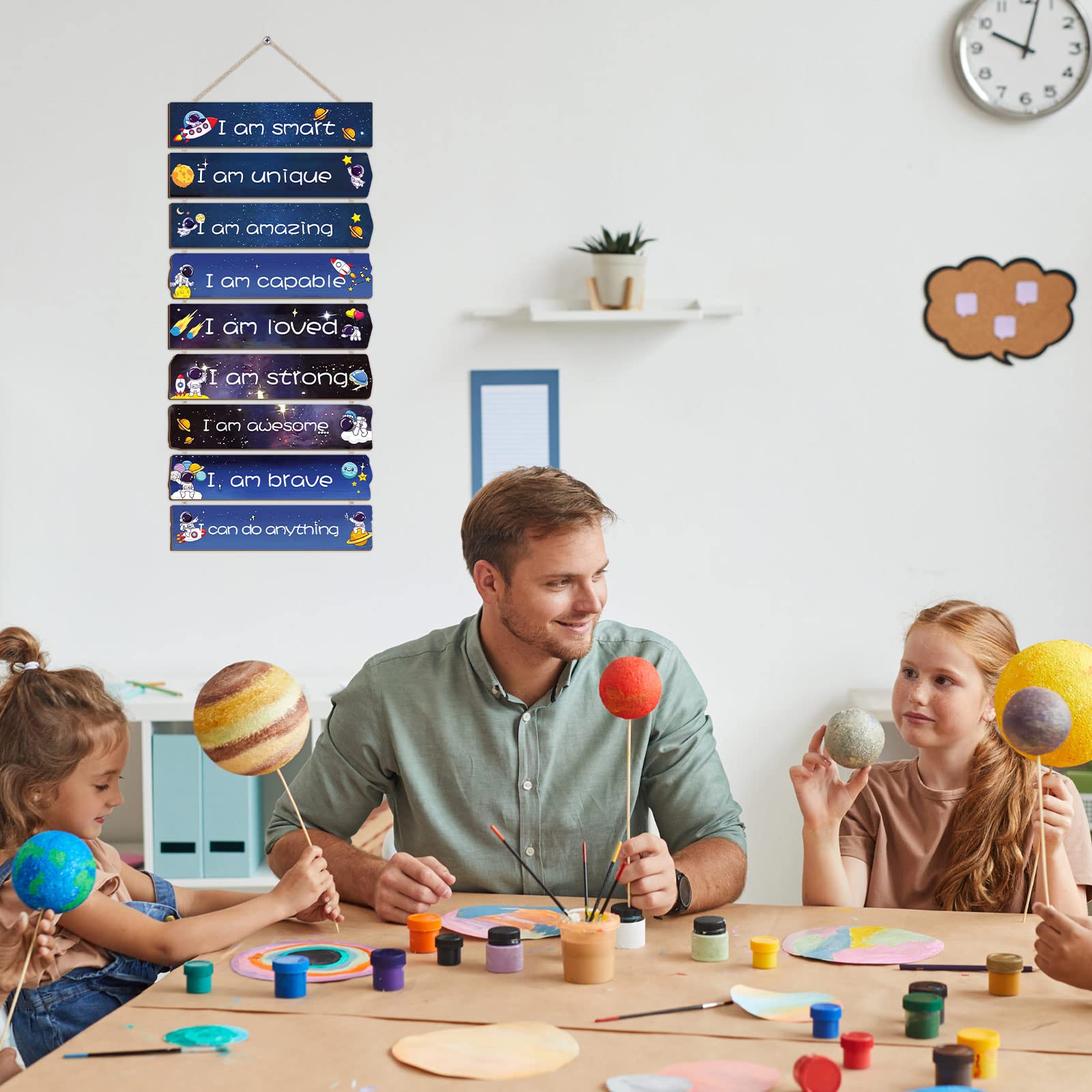 Chunful colorful room decor nine pieces brightens spaces with space theme.