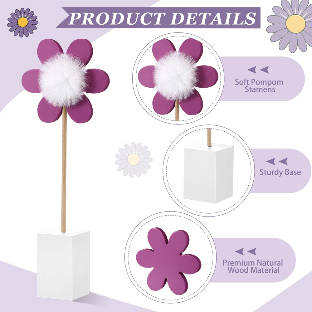 Chunful boho daisy decor set brightens tabletops and shelves in living spaces