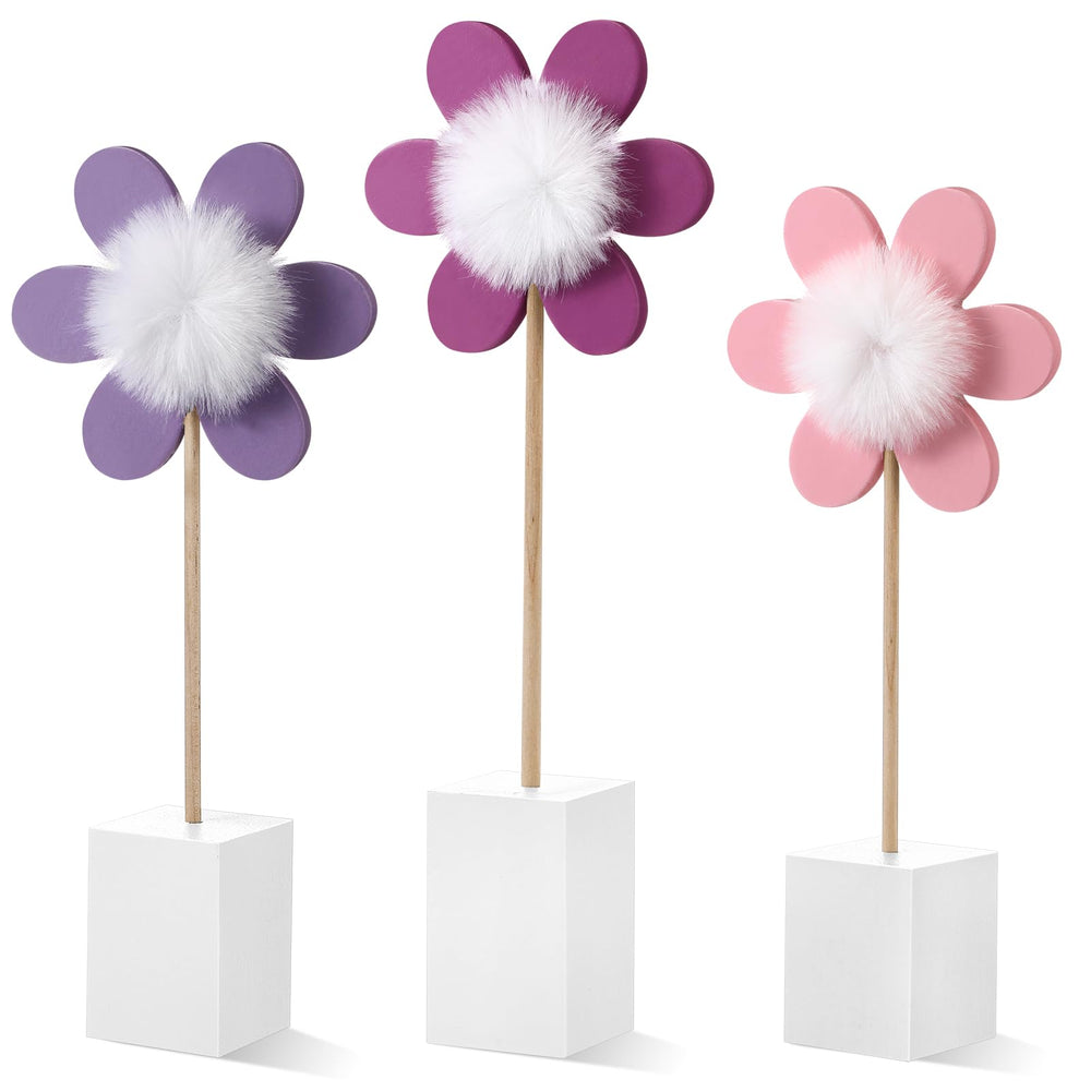 Chunful daisy wooden flower stand decor enhances nursery shelves with natural charm