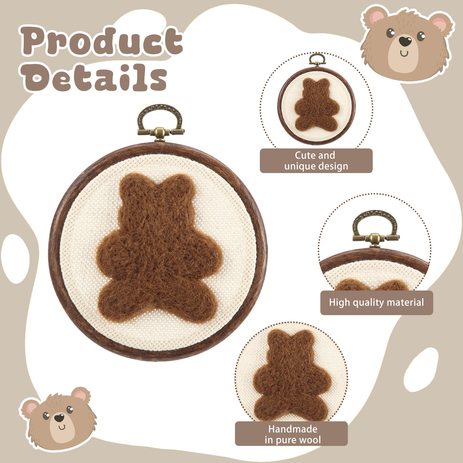 Chunful handmade felt bear wall art shows artisanal quality in any room