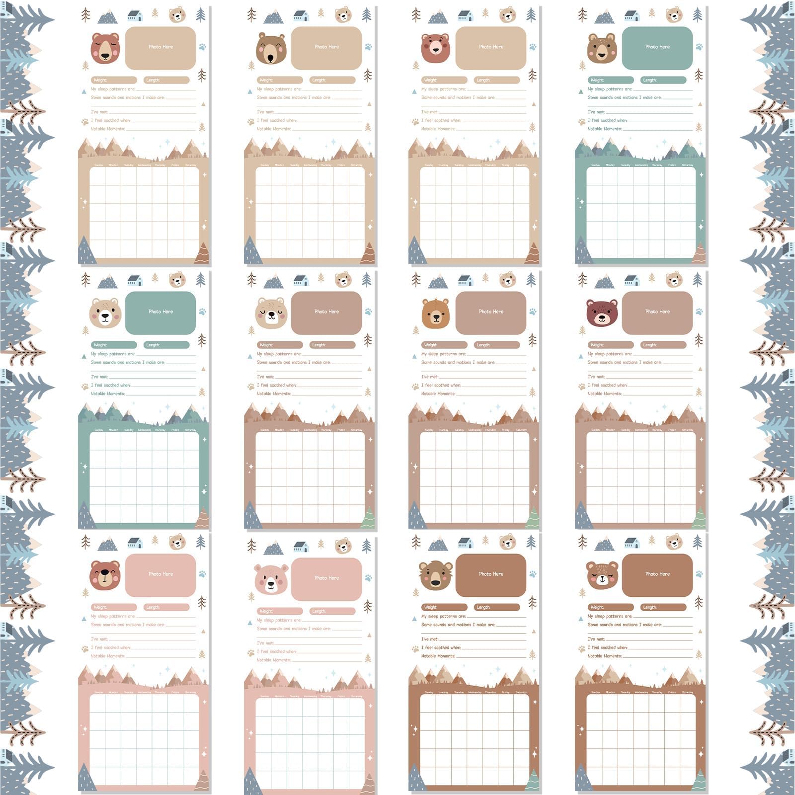CHUNNIN Little Camper calendar record charts — track milestones at a glance