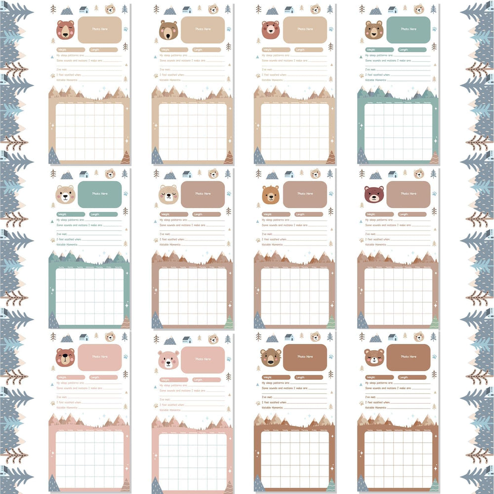 CHUNNIN Little Camper calendar record charts — track milestones at a glance
