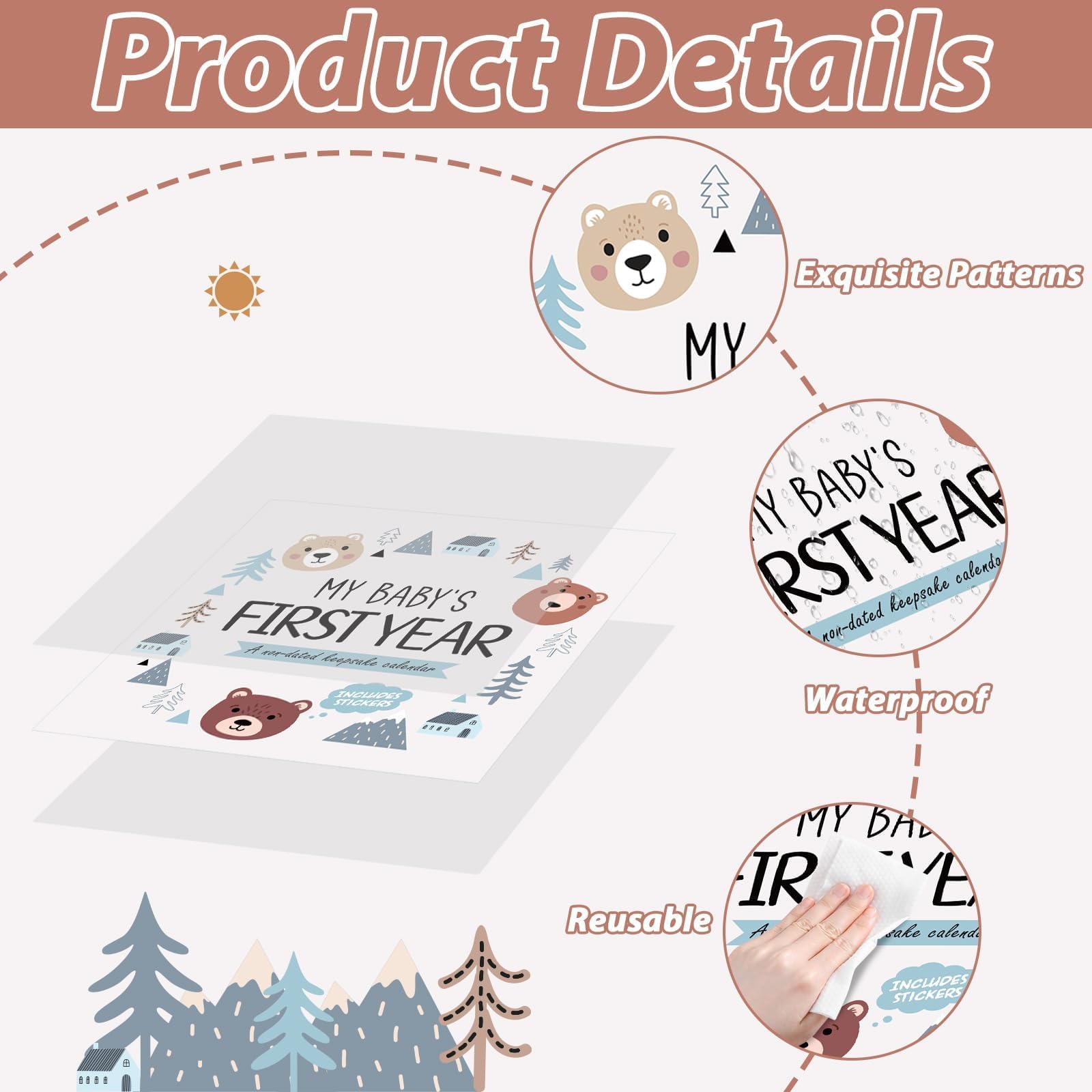 CHUNNIN Little Camper calendar unfolded layout — spacious writing area for notes