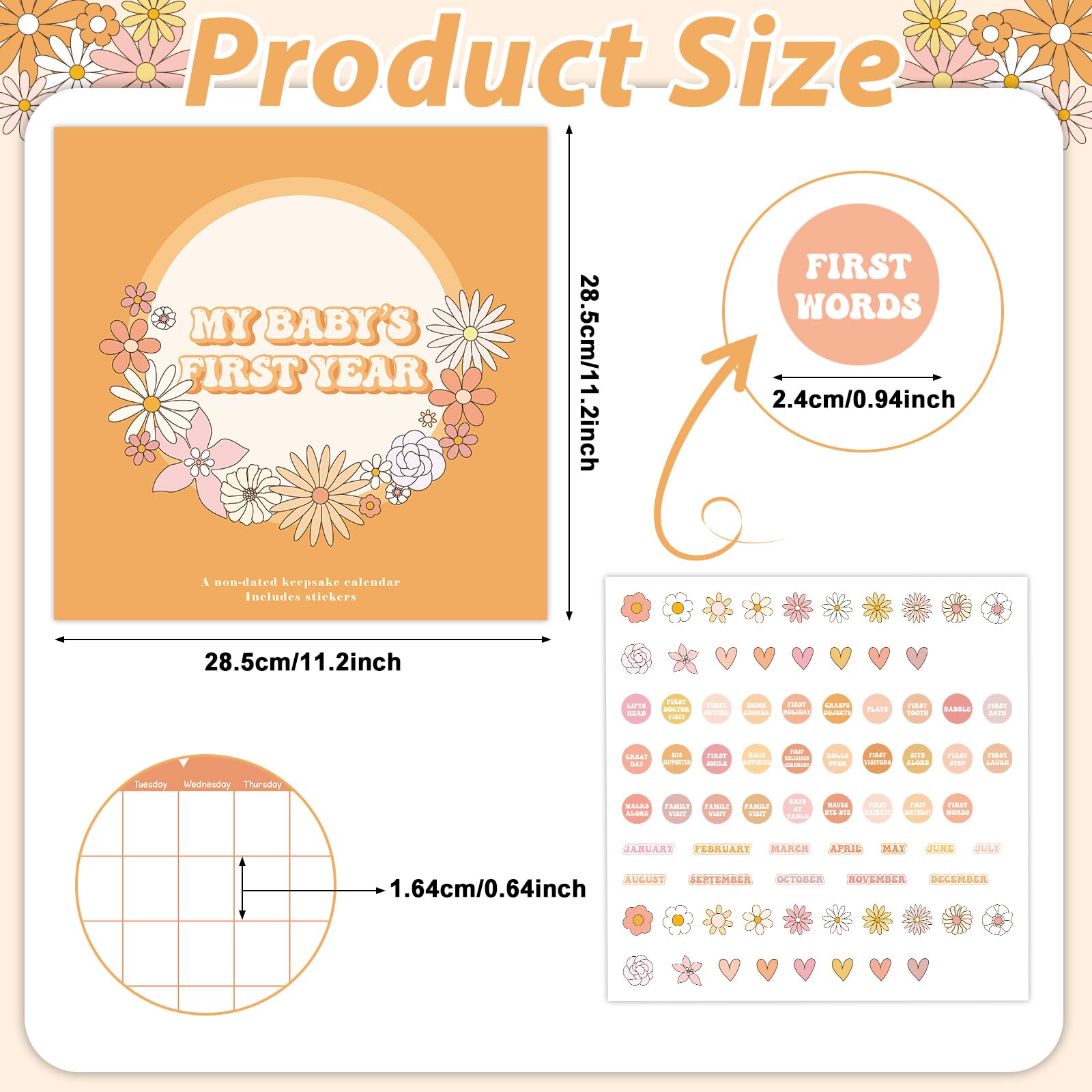 CHUNNIN retro boho stickers add color for milestone marking