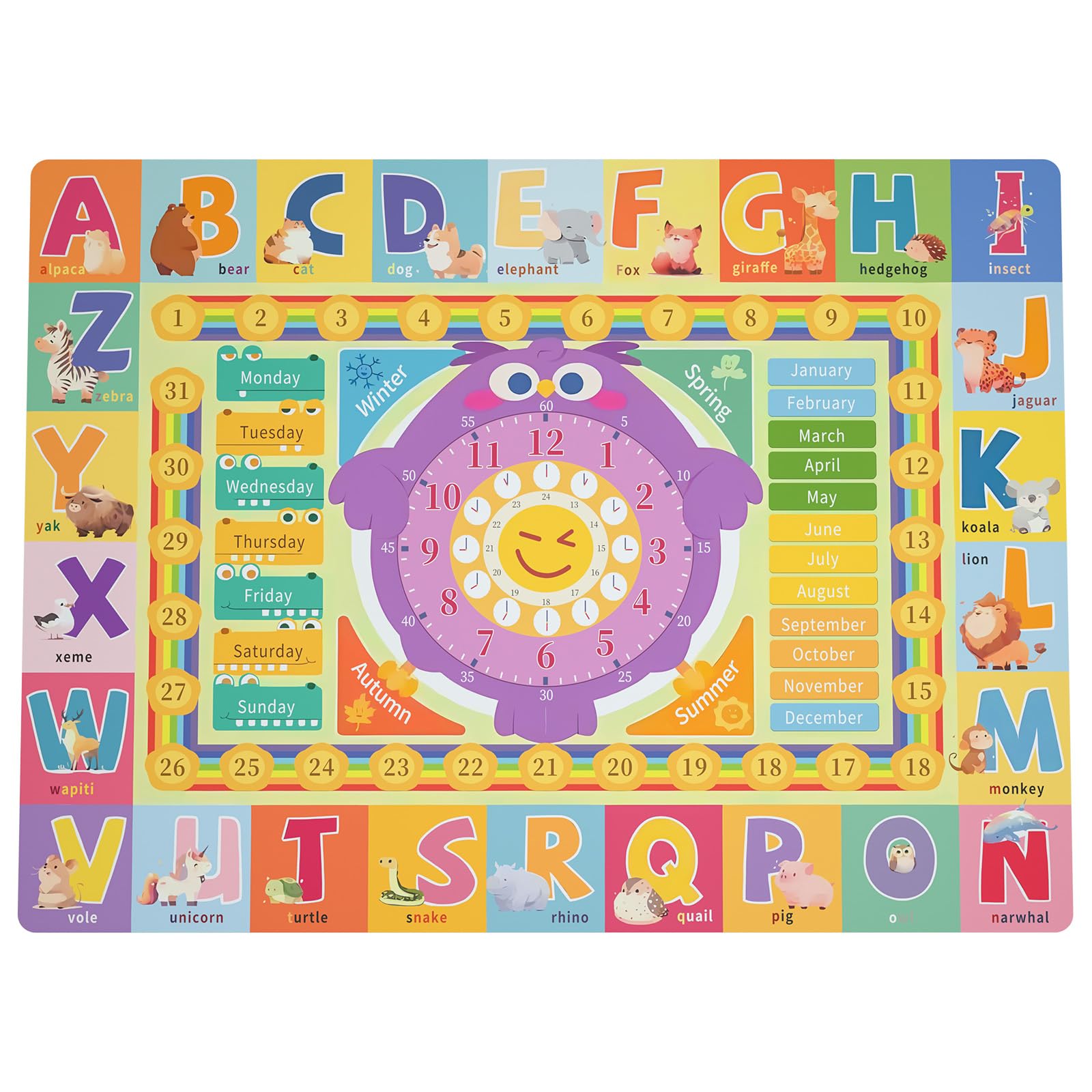 Chunsemeiju play mat with ABC letters for learning and safe crawling.
