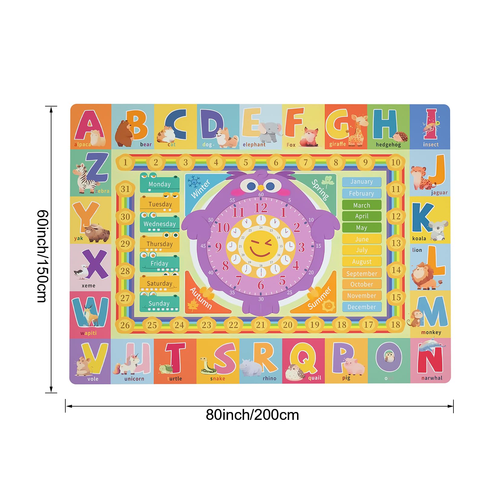 Chunsemeiju mat displaying colors and fruits to inspire play.
