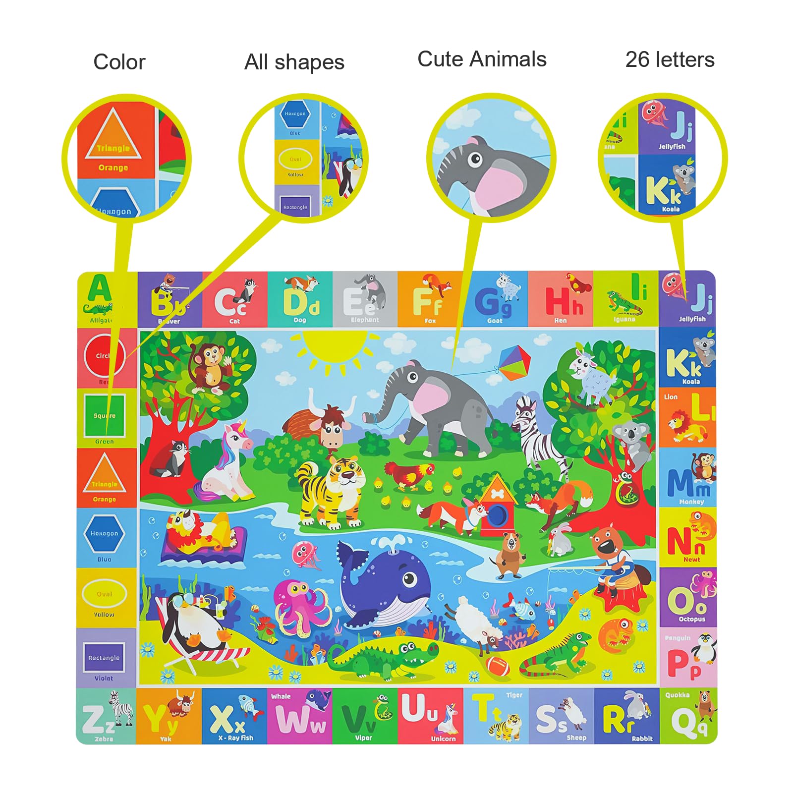 Chunsemeiju play mat non-slip back helps keep surfaces steady during climbs.