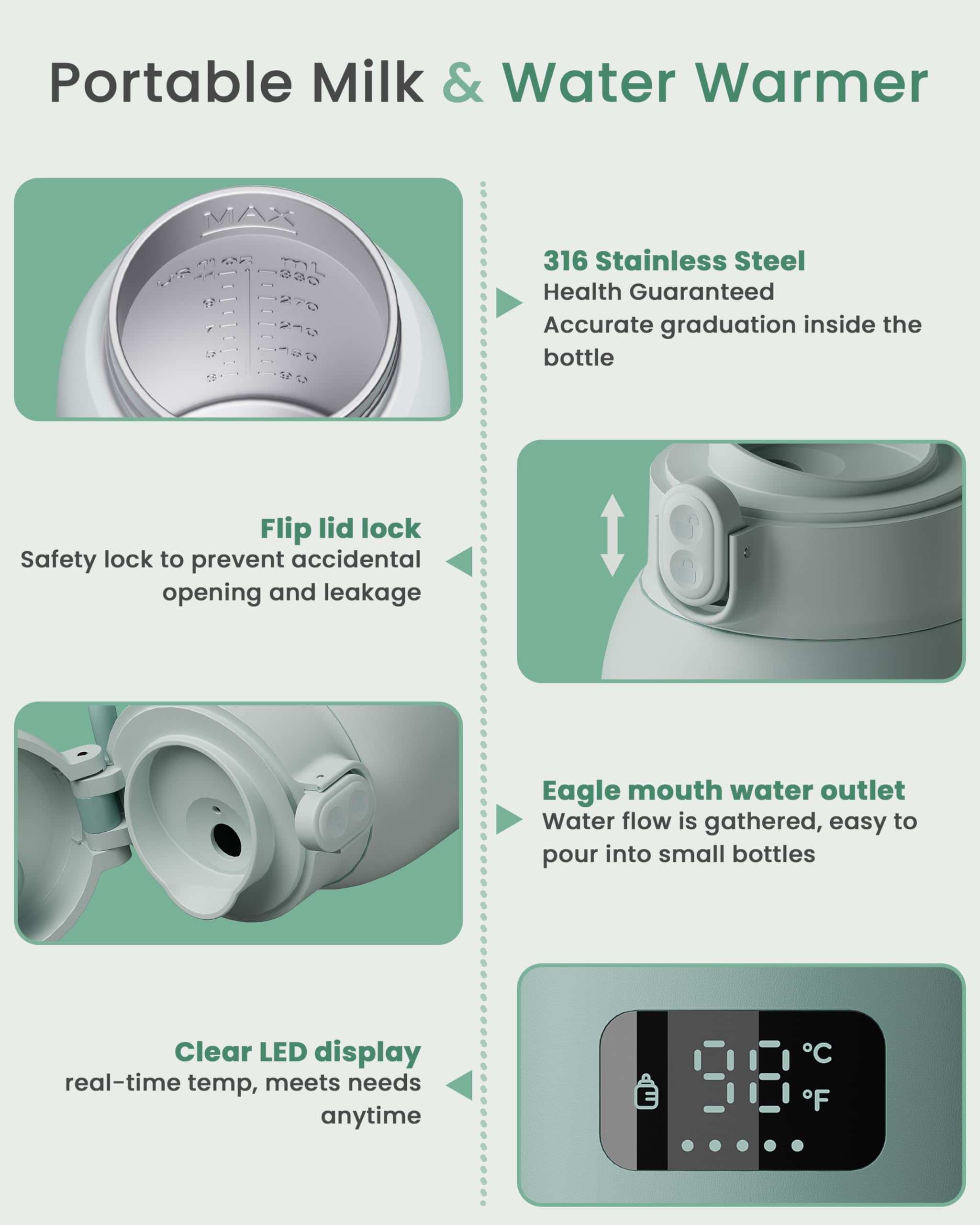 Chunyee precise temp control avoids hotspots and maintains warm feeding temperatures.
