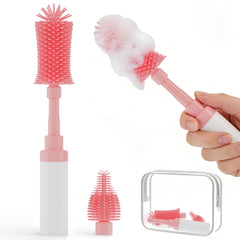 Chuya bottle brush kit with foam dispenser showing quick lather for baby bottles