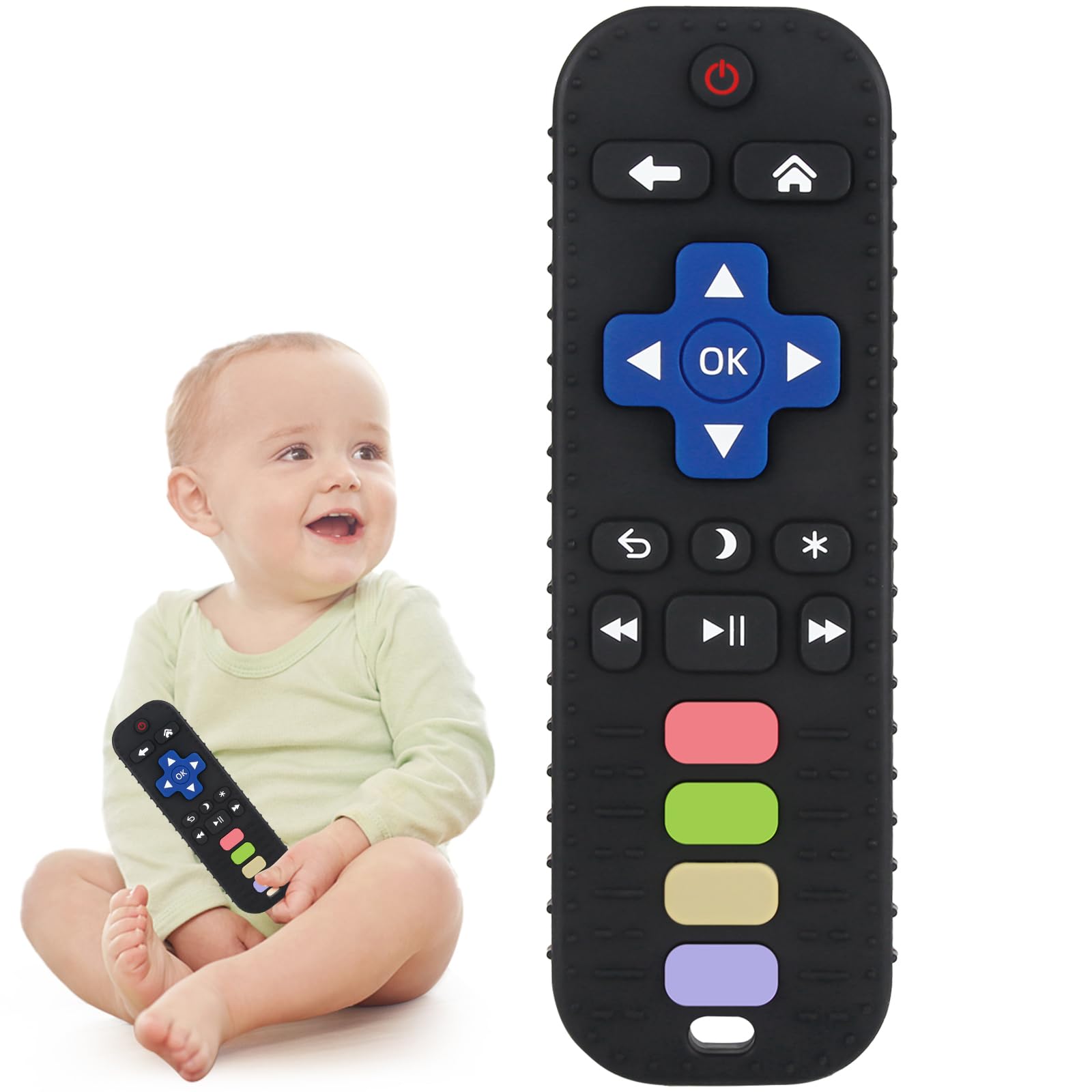 Chuya baby teether remote-lookalike soothes teething gums during chewing