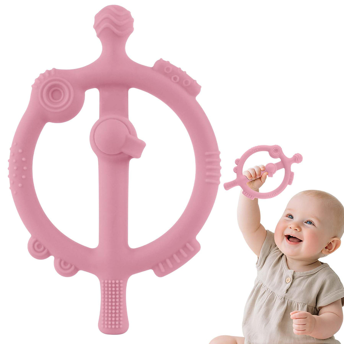 Chuya Baby Teether Ring front view soothes gums and supports natural grasp.