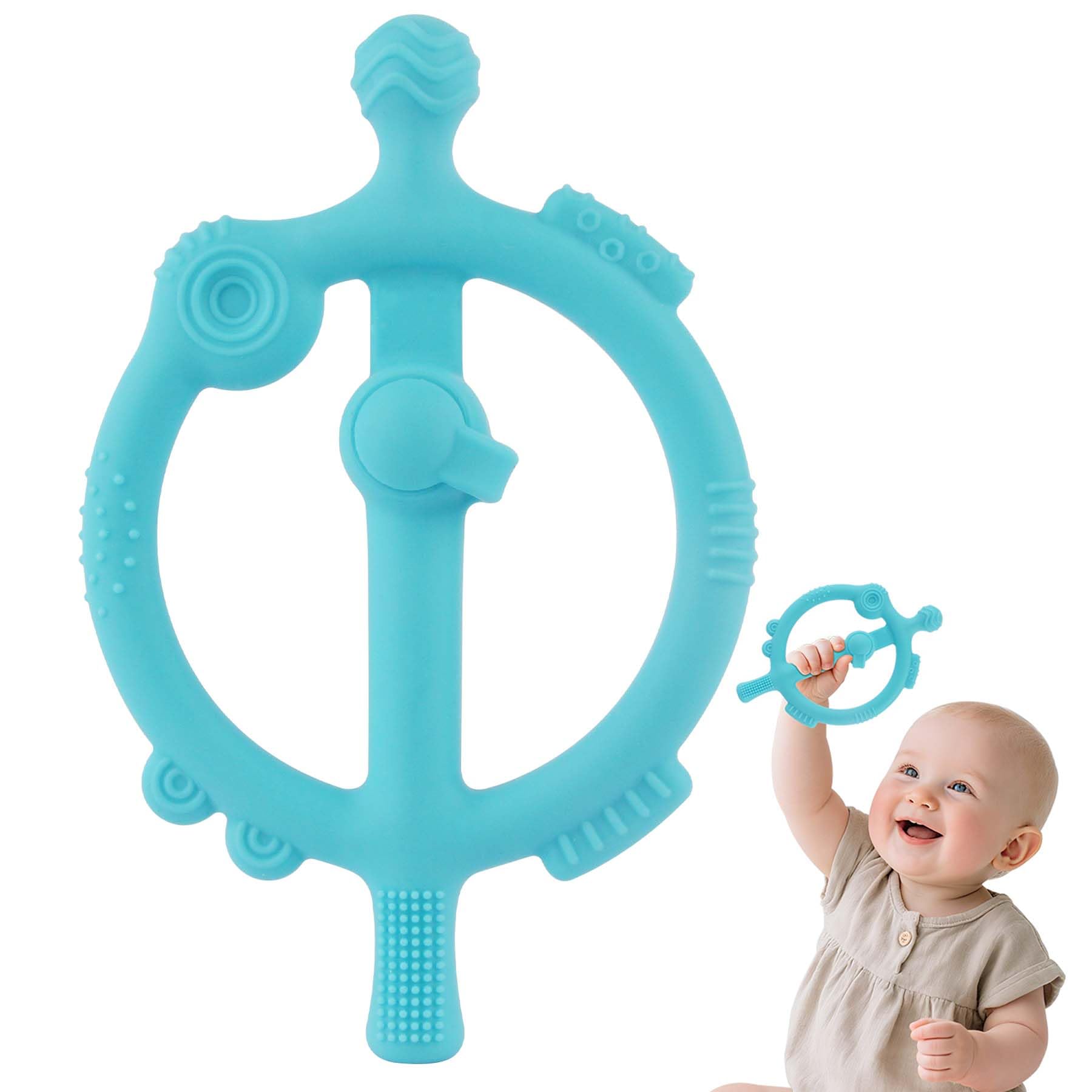 Chuya baby teething ring with ergonomic grip for easy handling.
