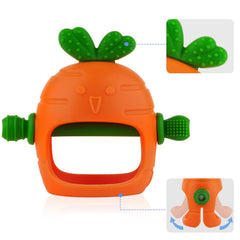 Chuya carrot teether's bright design keeps babies engaged during playtime.