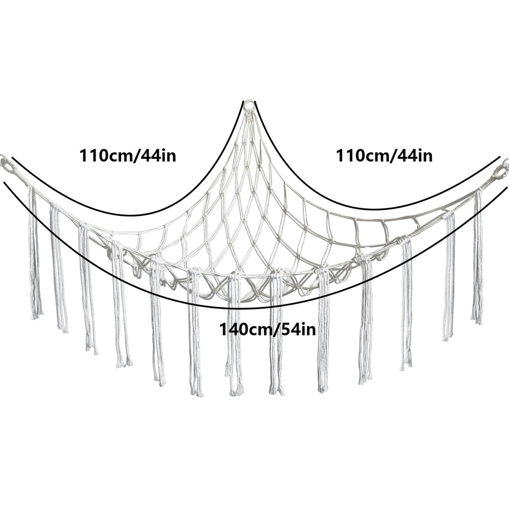 CHYODECOR stuffed animal hammock boho fringes add decorative charm and organized toy display.