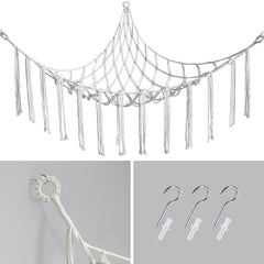 CHYODECOR stuffed animal hammock installation demonstrates easy wall mounting for quick setup.