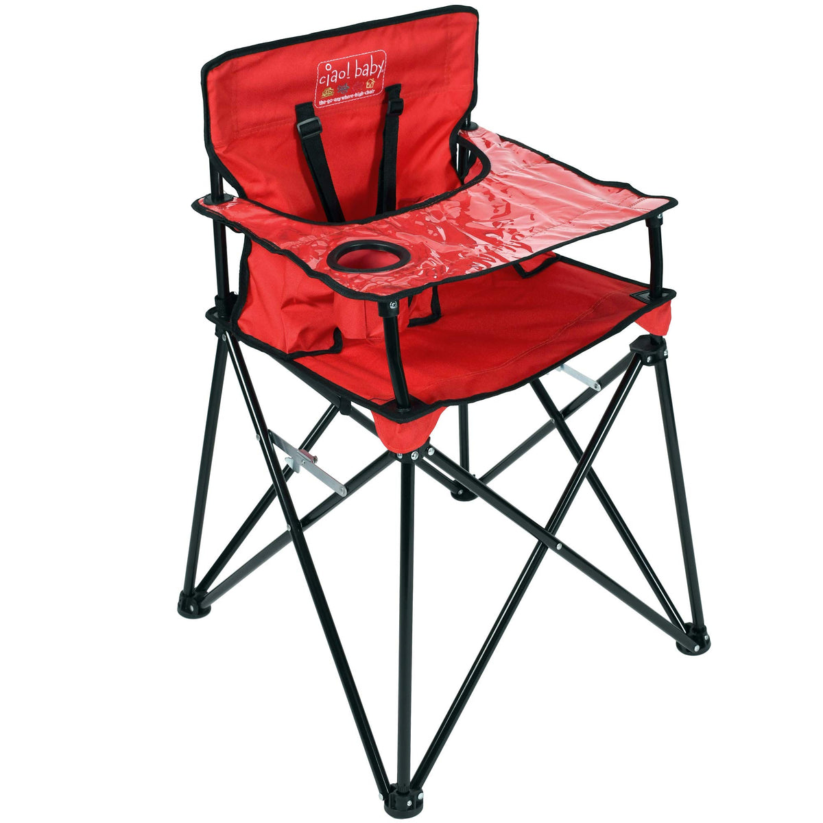 ciao! baby portable high chair folded for easy car storage during travel