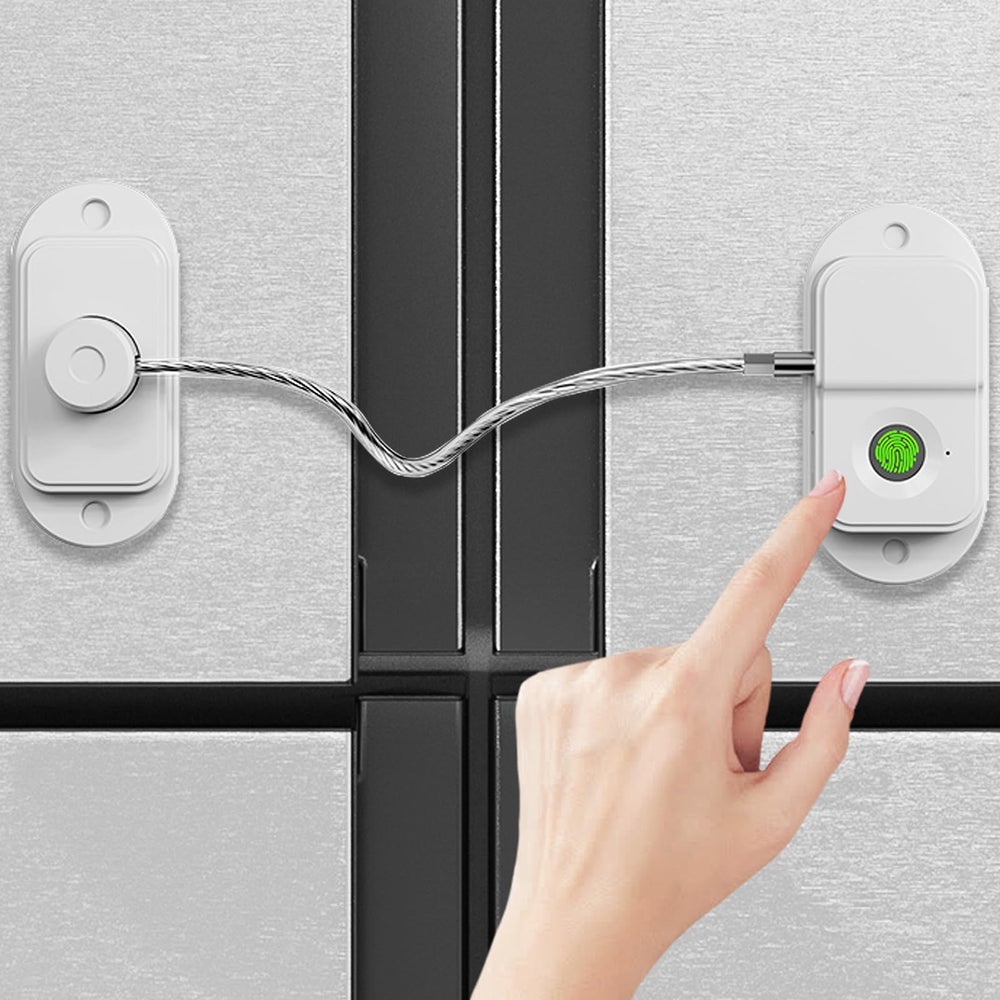 ciaociao fingerprint fridge lock adhesive install shows easy, residue-free mounting for baby-proofing