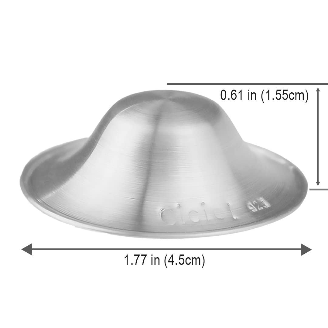 Ciciel silver nursing cups easy-care maintenance with cloth wipe.
