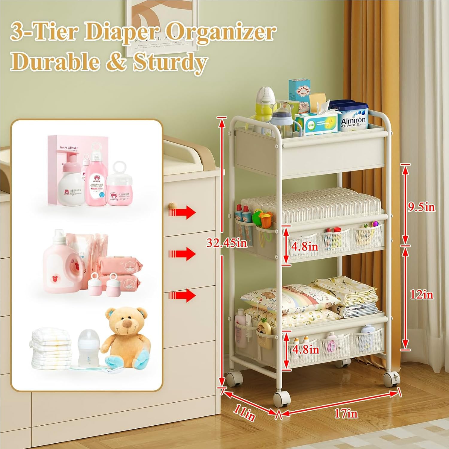 Cidaziya bottom storage basket stores formula cans and clothes neatly