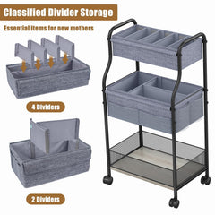 Cidaziya bottom tier spacious for bulky items like formula boxes and bundles.