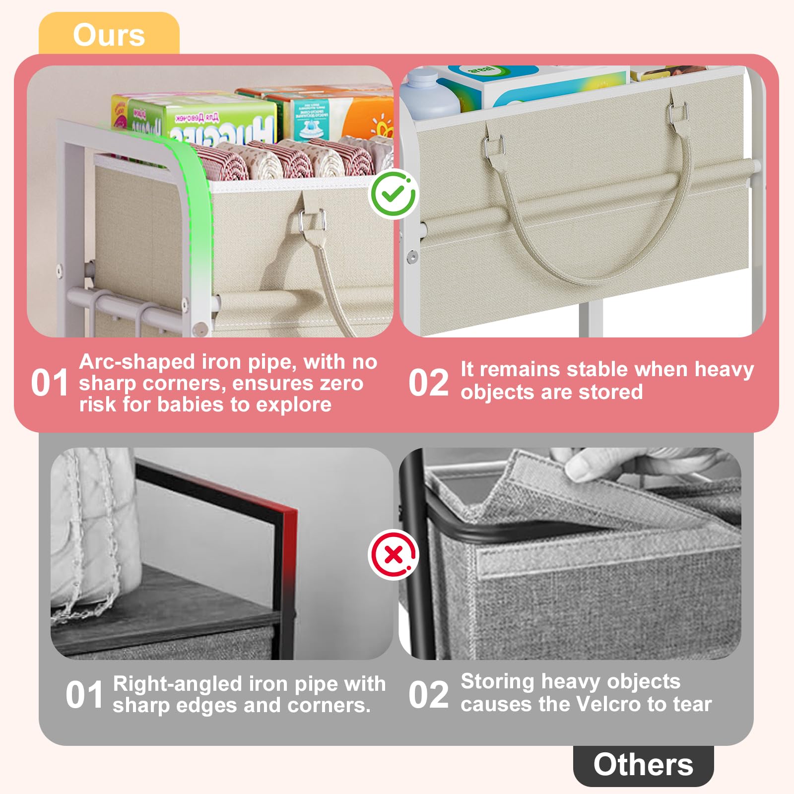 Cidaziya easy-assembly diaper cart ready to use in minutes.