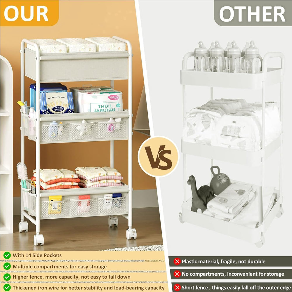 Cidaziya easy-move cart with wheels rolls smoothly between rooms