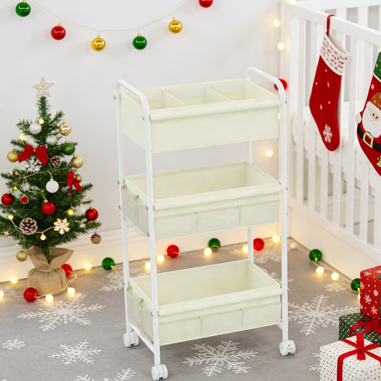 Cidaziya portable storage cart fits bedroom and bathroom spaces