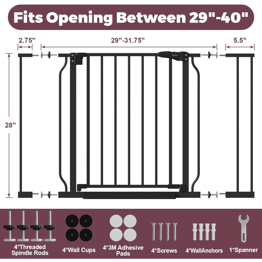 Cideny 29-40 inch black gate blends with home decor