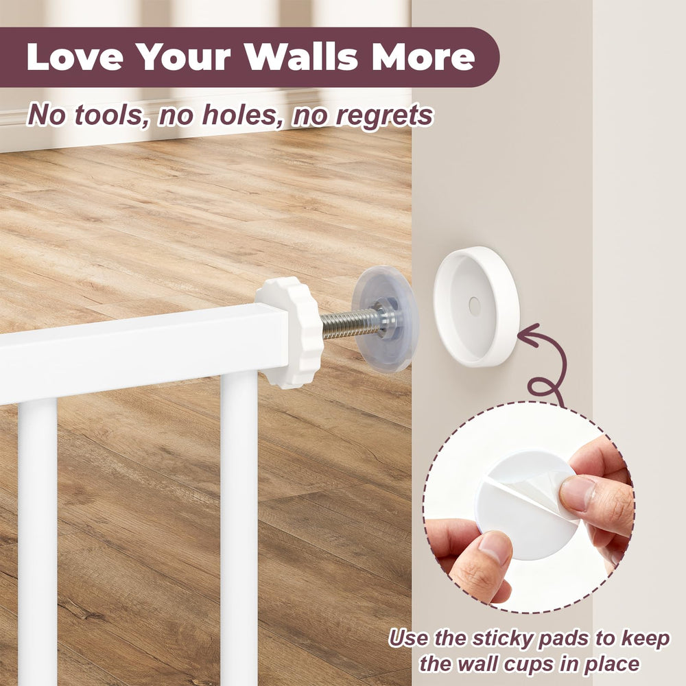 Cideny pressure-mounted indoor gate protecting walls during use