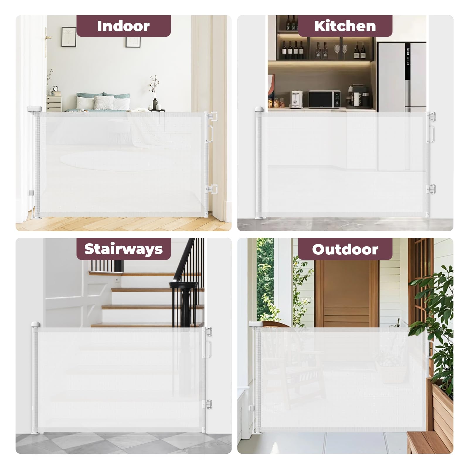 Cideny baseboard-friendly installation protects trim while gate rests above floor.