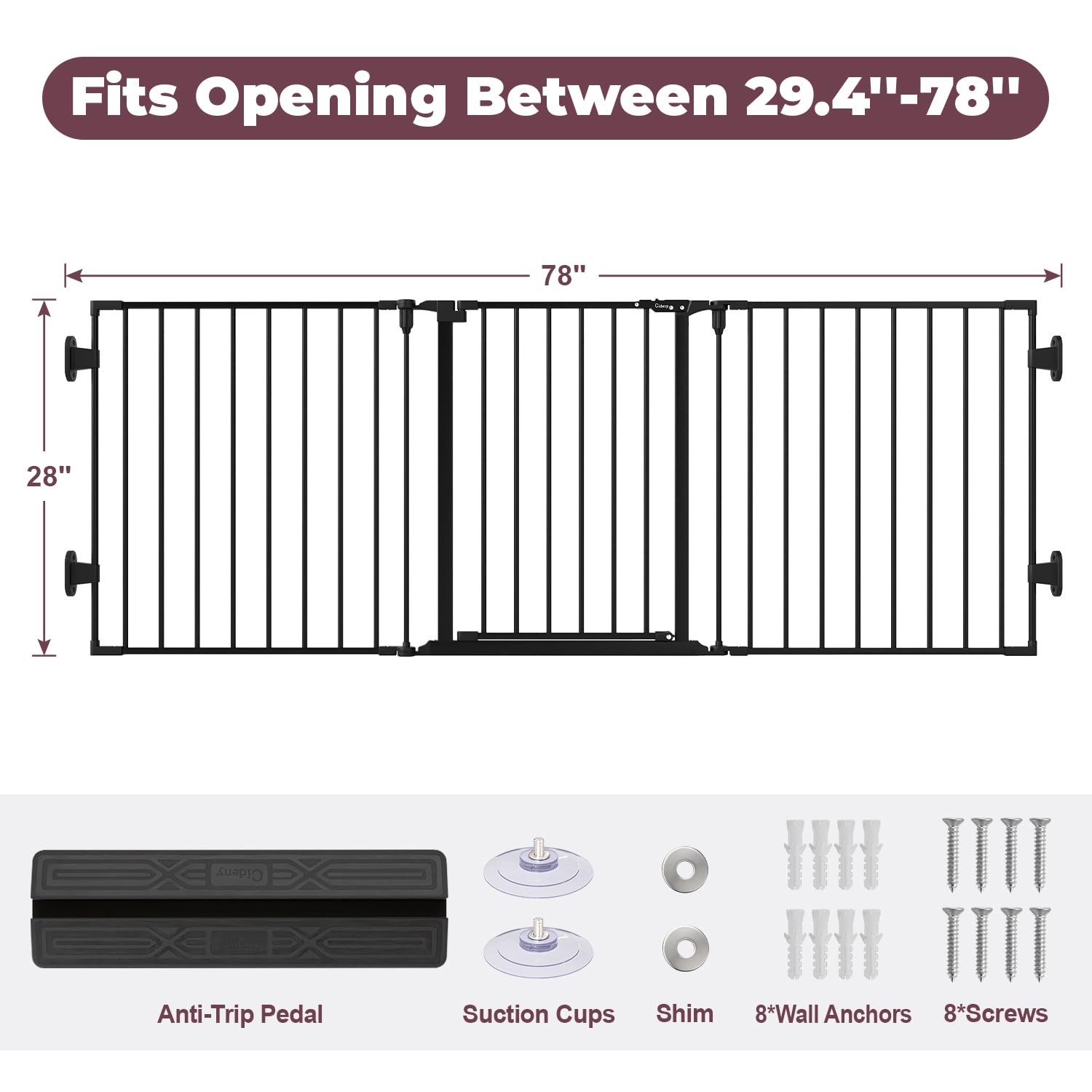Cideny black metal gate blends with modern home decor